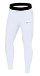 TCA Boys' SuperThermal Compression Base Layer Football Running Leggings Tights - Bright White, 10-12 Years