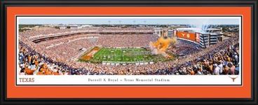 Texas Longhorns Football - Double Mat, Deluxe Framed Picture by Blakeway Panoramas (44"W x 18"H)