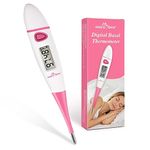 Easy@Home Basal Body Thermometer: Digital Thermometer for Ovulation Fertility Tracking, 1/100th Degree High Precision, Accurate BBT Oral Thermometer Quick Reading & Memory Recall | EBT-018 (Pink)