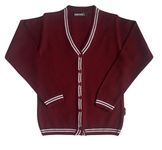 KIRONIKNIT Girls School Uniform Full Sleeves Cardigans with Lining (30, Maroon - White Lining)