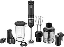 BLACK+DECKER Kitchen Wand Cordless Immersion Blender, 4 in 1 Multi Tool Set, Hand Blender with Charging Dock, Black (BCKM1014K10)