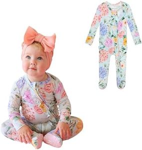 Posh Peanut Baby Girl Pajamas - Soft Päpook Viscose from Bamboo One Piece Footies, Newborn, Infant, & Toddler Footed Sleepers with 2-Way Zipper, Breathable Sleep Clothes & Outfit for Kids (3-6 Months)