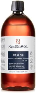 Naissance Organic Rosehip Seed Oil (Rosa Canina) (no. 246) - 900ml - Natural, Certified Organic, Vegan - for Face, Skin, Hair, Body