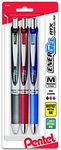 Pentel EnerGel Deluxe RTX Gel Ink Pens, 0.7 Millimeter Metal Tip, Black/Red/Blue Ink, 3-Pack (BL77BP3M)