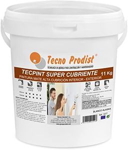 TECPINT SÚPER CUBRIENTE de Tecno Prodist - 11 Kg (BLANCO) Pintura para Exterior e Interior al Agua – Cubrición extra, acabado blanco Alaska - Lavable – Sin olor, no salpica - Fácil Aplicación