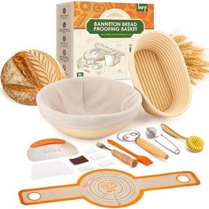 Banneton Bread Proofing Basket Set,10 Inch Round & 9 Oval Sourdough Bread Baking Supplies With Linen Liner - Sourdough Starter Kit