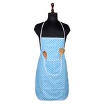 Kuber Industries Kitchen Apron | Apron for Chef | Cooking Apron for Men | Kitchen Dress for Women | Apron for Restaurant | Waterproof Apron | Front Pocket Cooking Cloth | Dot | Sky Blue