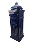 Post Box/Mail Box Freestanding Cast Aluminium Letter Box in Colbalt Blue