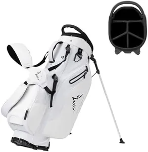 UNIHIMAl 5-Way Golf Stand Bag, Golf Bag for Men & Women with Semi-Concealed Stand, Folding Base and 8 Pockets（Including Magnetic Pocket, Cooler Pocket