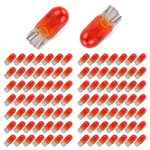 GKmow 100 PCS Car Brake Light Bulb, T10 12V 5W Halogen Incandescent, Turn Signal, Reverse Light, Daytime Running Bulb, Replacement for Cars, Trucks, SUVs (Yellow)