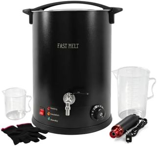 FAST MELT 20L Electric Wax Melter for Candle Making, 1400W Large Wax Melting Pot with Pour Spout, 30–110°C Temp Control, Stainless Steel Wax Heater with Heat Gun, Gloves & Measuring Cup, AC 120V
