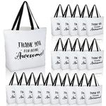 Paterr 20 Pcs Employee Appreciation Large Canvas Tote Bags 18.5 x 15 x 5.5 Inch Reusable Gift Bags Canvas Tote Bag Bulk Thank You for Being Awesome Gift Bags with Handles for Employee Teacher Women