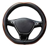 Mayco Bell Microfiber Leather Car Steering Wheel Cover (D Shape, Black Orange)