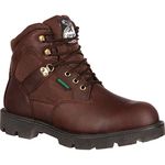 Georgia Boot Men's Homeland 6" Meel Toe Work, Brown, 8.5 W US