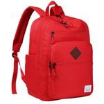 VASCHY School Backpack for Teen Girls, Bookbag Schoolbag Casual Daypack for High School/College/Women/Travel/Work Red