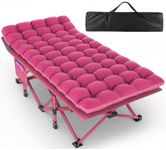 ZENPETIO XXL Folding Camping Cot for Adults, 32" Heavy-Duty Extra Wide Cots
