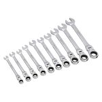 Amazon Basics Flexible Ratcheting Wrench Set- 10- Piece