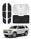 Canvcle Windshield Sunshade for 5th Gen Toyota 4Runner 2010-2024 Side Rear Window Shade Cover Full Window Sun Visor Blocker Set Privacy Protection Keep Vehicle Cool Black 8PCS