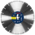 BOSCH DB1441C 14 in. Premium Segmented Rim Diamond Blade with 1 in. Arbor for Universal Rough Cut Wet/Dry Cutting Applications in Concrete, Brick, Block