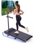 Superun Walking Pad Raceable 6% Incline 2.5HP Under Desk Treadmill 136KG Capacity 6/ 12KM/H Foldable Treadmill with HIIT & MIIT Programs APP Control Portable Walking Machine for Home