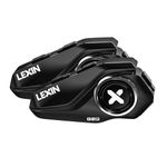 LEXIN G2P Motorcycle Helmet Communication Systems, Group Bluetooth Intercom Headset, FM Radio/6 Shells/Universal Pairing/Private Talk/Noise Cancellation, Fit for Snowmobile/ATV, 2 Pack