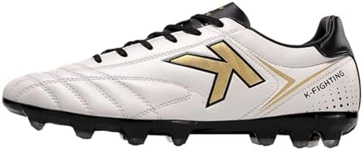 KELME Men's Soccer Shoes Football Cleatss Outdoor Indoor Professional Futsal AG Football Training Sneakers White/Black
