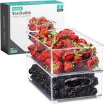 Sorbus Plastic Storage Bins Stackable Clear Pantry Organizer Box Bin Containers for Organizing Kitchen Fridge, Food, Snack Pantry Cabinet, Fruit, Vegetables, Bathroom Supplies