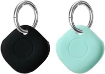 Silicone Case for Galaxy SmartTag with Keychain, 2 Pack Anti-Scratch Protective Cover with Carabiner (Black/Mint Green)