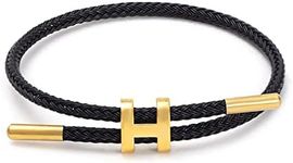 SPOMUNT Bracelets Fashion for Women Adjustable Bracelet, Gold-plated Buckle Design Titanium Steel Wire Rope Jewelry, Adjustable, Titanium Steel