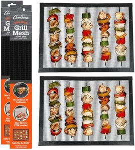 Camerons Grilling Mesh 2 Pack (13.25"x18") - Heavy Duty 100% Non-Stick Reusable Cooking Mesh - Use in Outdoor BBQ Grill & Indoor Oven - Heat Safe up to 500° F - Barbecue Grilling Gift for Fathers Day