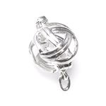 .925 Sterling Silver 6mm Round Filigree Flower Pearl Necklace Enhancer Shortener Clasp with Safety Lock