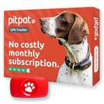 PitPat GPS Dog Tracker No Monthly Fees - Suitable for All Dogs And Fits All Collars - Smart Activity Tracker, Satellite Tracking With Unlimited Range - 100% Waterproof Pet Tracker (Red)