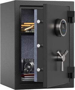 RPNB 60L Biometric Fireproof Safe – Gray Security Lock Box
