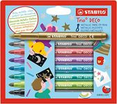 Metallic Felt-Tip Pen - STABILO Trio Deco - Pack of 8 - Assorted colours