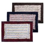 Kuber Industries Door Mat | Anti-Skid Trapper Mat for Door Entrance | Floor Mat for Home Entrance | Cotton Border Door Mat | Pack of 3 | Multi