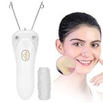 USB Rechargeable Cotton Thread Epilator Electric Threading Epilator Hair Removal Machine Pull Surface Device for Lip Chin Cheek (Gold)