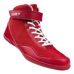 Core Wrestling Shoes for Men, Women and Kids - Non-Slip Martial Arts Shoes - Heavy Duty Training Shoes Suitable for Wrestling, Crossfit and Weightlifting - Martial Arts Shoes, red white, 4 UK