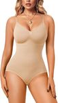 HSR Shapewear Waist Trainer Bodysuits Women Clothing Tummy Control Seamless Full Body Shaper V Neck Body Shaper (Skin, 2XL)