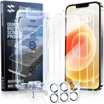 SmartDevil 3-Pack Screen Protector for iPhone 12 Mini with 3-Pack Camera Lens Protector, Clear 9H Tempered Glass Film, Super Fast Installation (Dust-Free & Bubble-Free), Alignment Tool