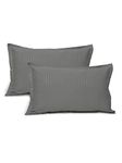 Linenwalas 100% Cotton Pillowcase, Set of 2 Pillowcover, Soft, Luxury King Size Pillow Covers with Envelope Closure, 210TC Breathable Hotel Quality Pillowcover (20x36 Inches/Steel Grey)