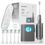 Aquasonic Vibe Series PRO – Ultra Whitening Power Toothbrush – 5 Modes & Smart Timers – UV Sanitizing Base – ADA Approved