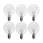 6 Pack Wax Warmer Bulbs,G50 25 Watt E12 Incandescent Bulbs for Full Size Scentsy Warmers,G16.5 Globe E12 Incandescent Candelabra Base Clear Light Bulbs for Candle Wax Warmer,1.97 Inches