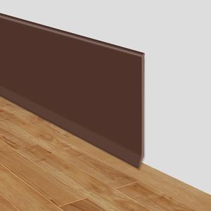 LSGCQ Flexible Baseboard Molding Trim 4 Inch x 200 Feet Self-Adhesive Vinyl Wall Base Peel and Stick Cove Base Rubber Wall Moulding Trim (Coffee)