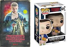 Stranger Things Funko Pop Eleven (with Eggos) #421 VHS Set Season 1 DVD Blu-Ray 4 Disc Box Special Edition 2-Pack Combo Bundle