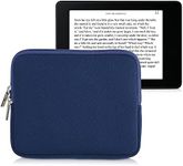 kwmobile Neoprene e-Reader Pouch Size 6,8-7" eReader - Universal eBook Sleeve Case with Zipper - Dark Blue