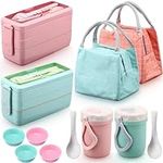 Uiifan 2 Pack Stackable Bento Box f
