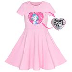 Sunny Fashion Girls Dress Unicorn Pink Short Sleeve Casual Everyday Age 5 Years