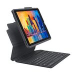 ZAGG Pro Keys Keyboard and Case with Pencil Holder made for Apple iPad 10.2 (7th, 8th, 9th gen), Backlit Laptop Style Keys, QWERTY UK English, Auto Sleep/Wake Function, Black/Gray