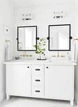 TEHOME 20x24 inch Pivot Mirror Black Tilt Rectangle Bathroom Mirror Tilting Metal Framed Beveled Vanity Mirrors