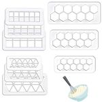 9 Pcs Cookie Cutter Plastic Cake Fondant Cutter Hexagons Cake Decorating and Squares Cake Molds for Baking